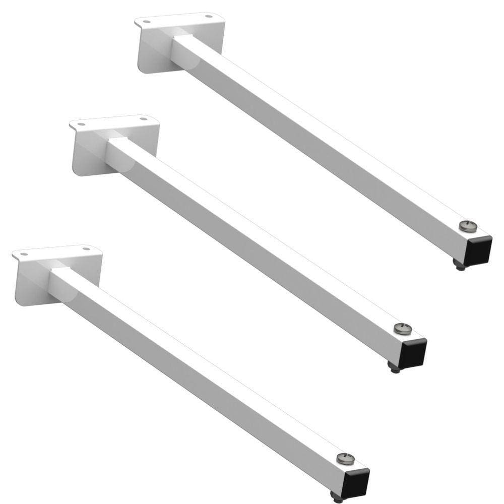03 Suportes Refletor Fachada Banner Braço 30cm 03 Cj - Branco