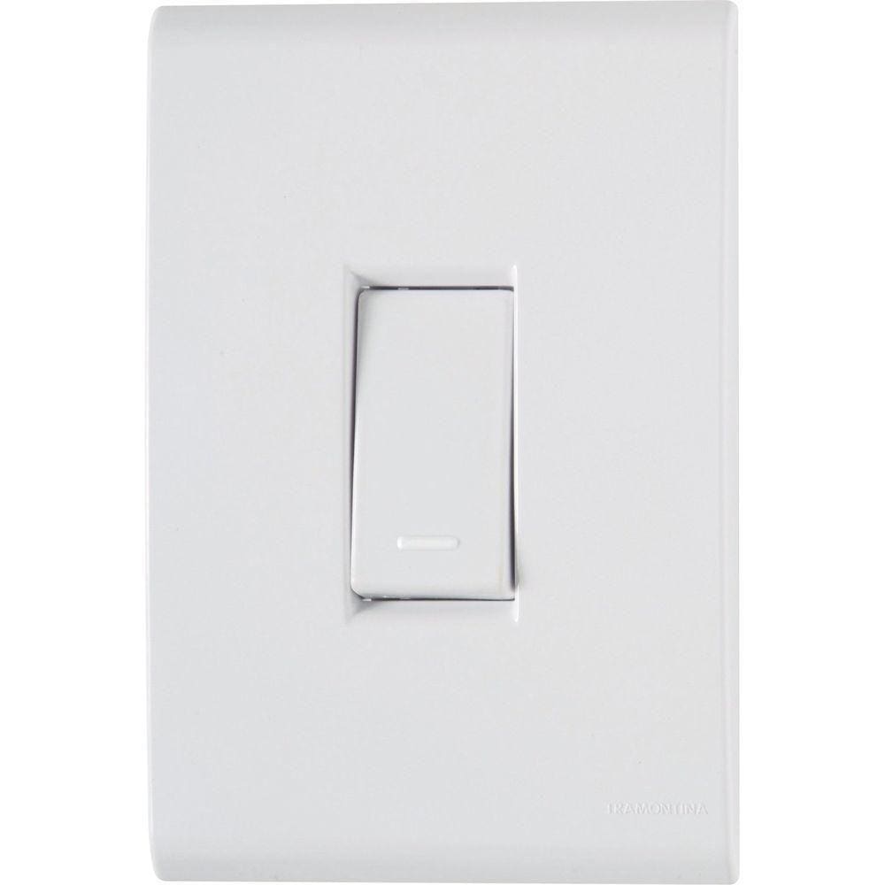 Conjunto 4x2 Com 1 Interruptor Simples Tramontina Liz 10 A 250 V Branco Tramontina