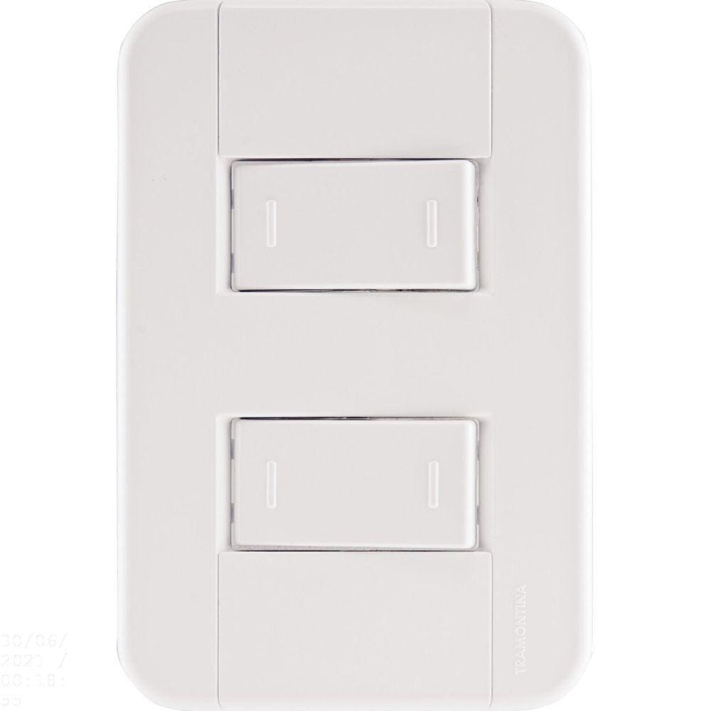 Conjunto 4x2 Com 2 Interruptores Paralelos 10 A 250 V Tramontina Tablet Branco Tramontina