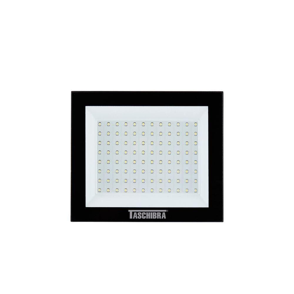 Refletor Tr Led 100w Preto - Taschibra 6500k (branca)