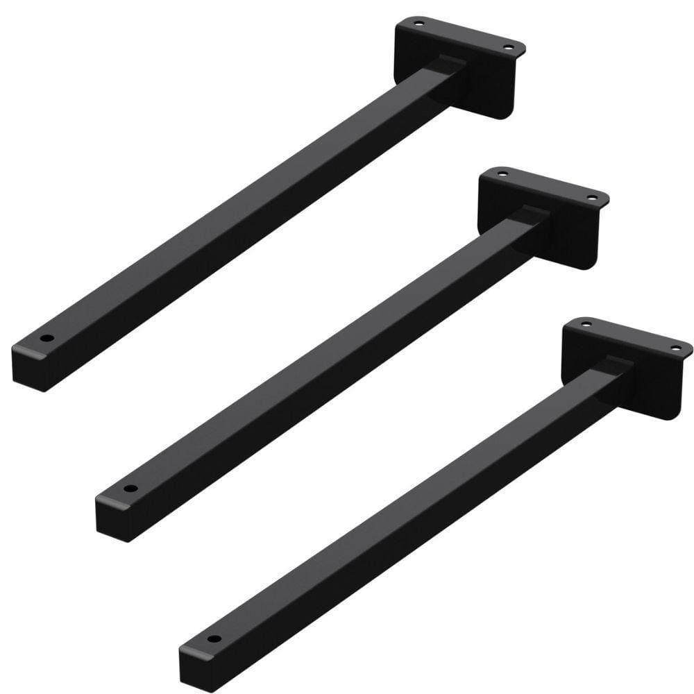 03 Suportes Refletor Fachada Banner Braço 30cm 03 Cj - Preto