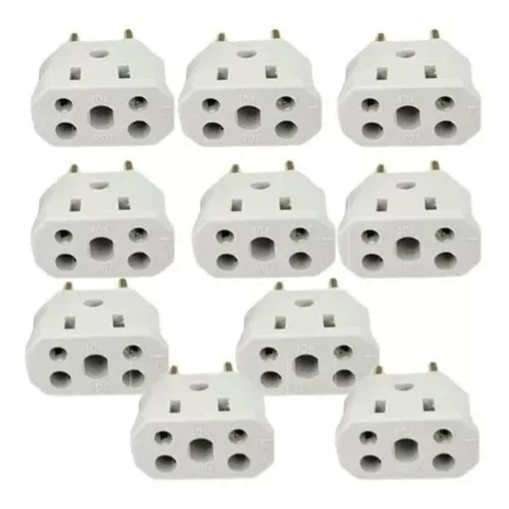 Kit 10 Plug Adaptador De Tomada Bob Esponja 10a-20a 3-2pinos