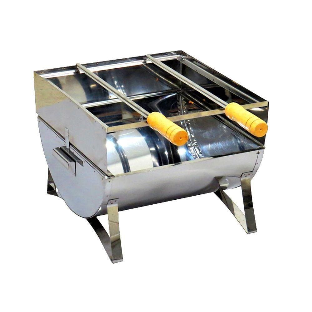Churrasqueira Praia Campo Fechada Inox 2 Espetos 30X28X24Cm