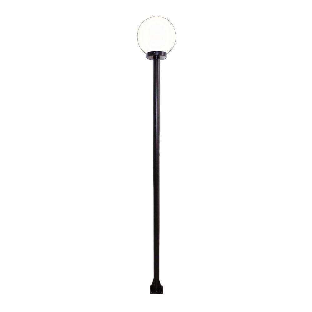 Poste E Luminária Colonial Globo P De Jardim Preto 100cm