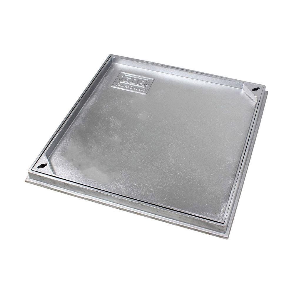 Tampa Tampão Chão Alumínio Fundido Simples Rebaixado 80X80Cm