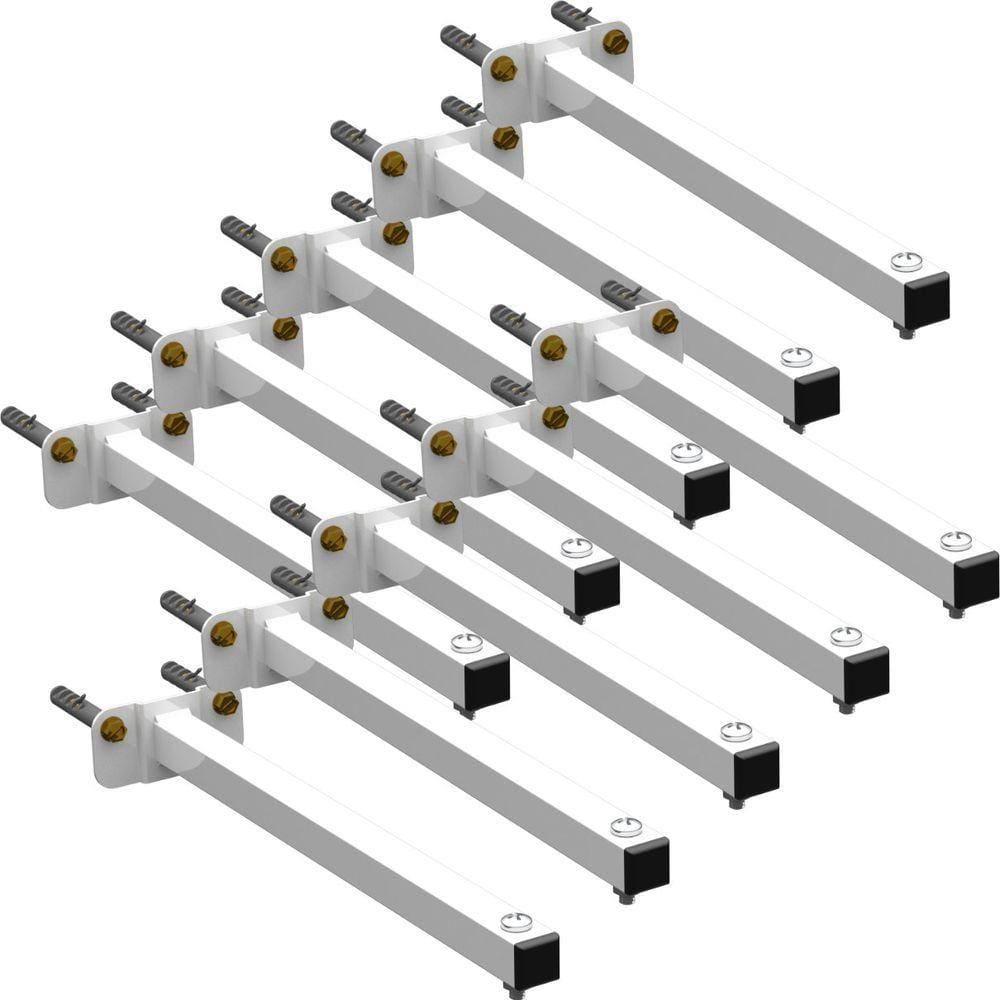 10 Suportes Refletor Base Reta Braço 60 Cm 10 Cjts - Branco