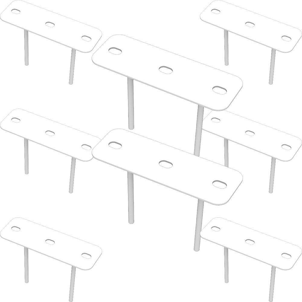08 Suportes 2 Espetos Estacas Chão Refletor 08 Cjts - Branco
