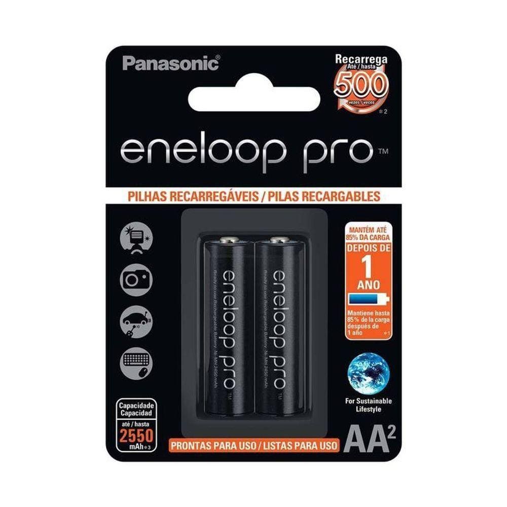 Pilha Recarregável Eneloop Pro Aa2 Panasonic C-2 Unid - Pç - 2