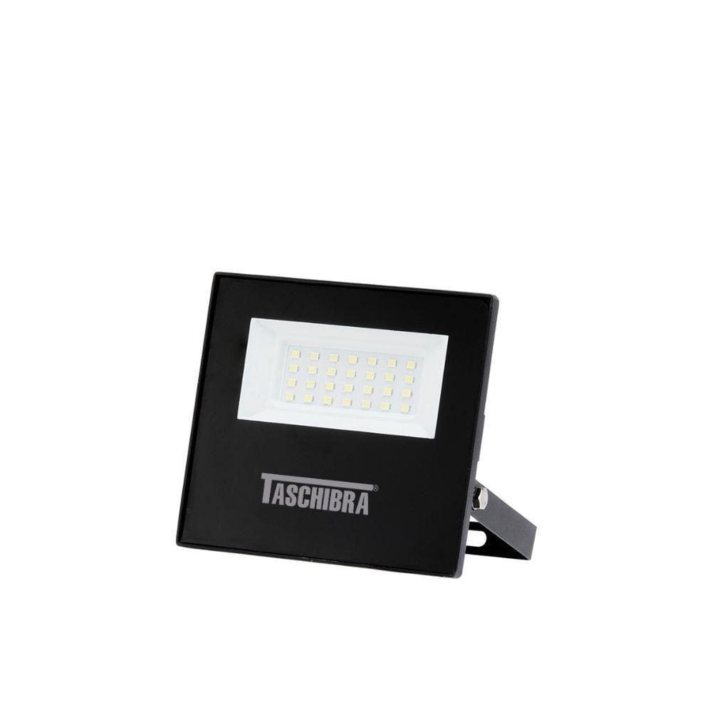 Refletor Tr Led 30w Slim Preto - Taschibra 3000k (amarela)