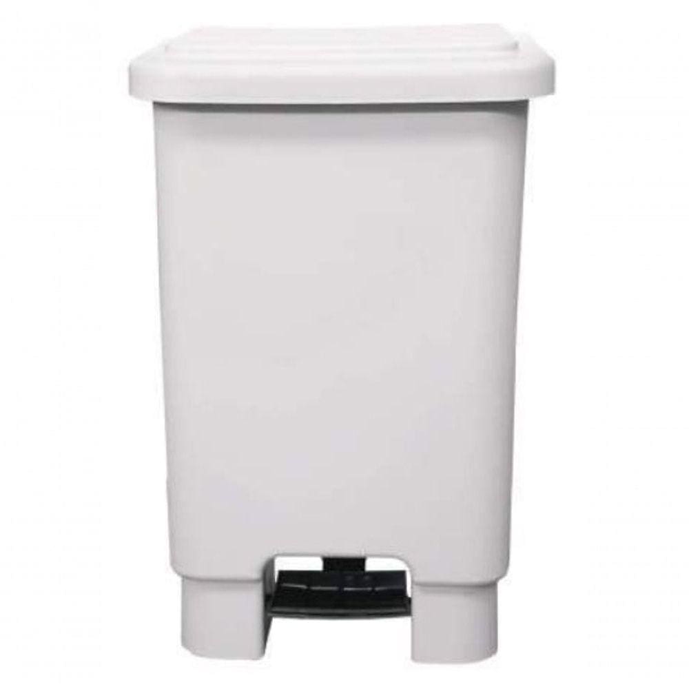 Lixeira 100L Retangular C/ Pedal Branca Lar Plasticos 261