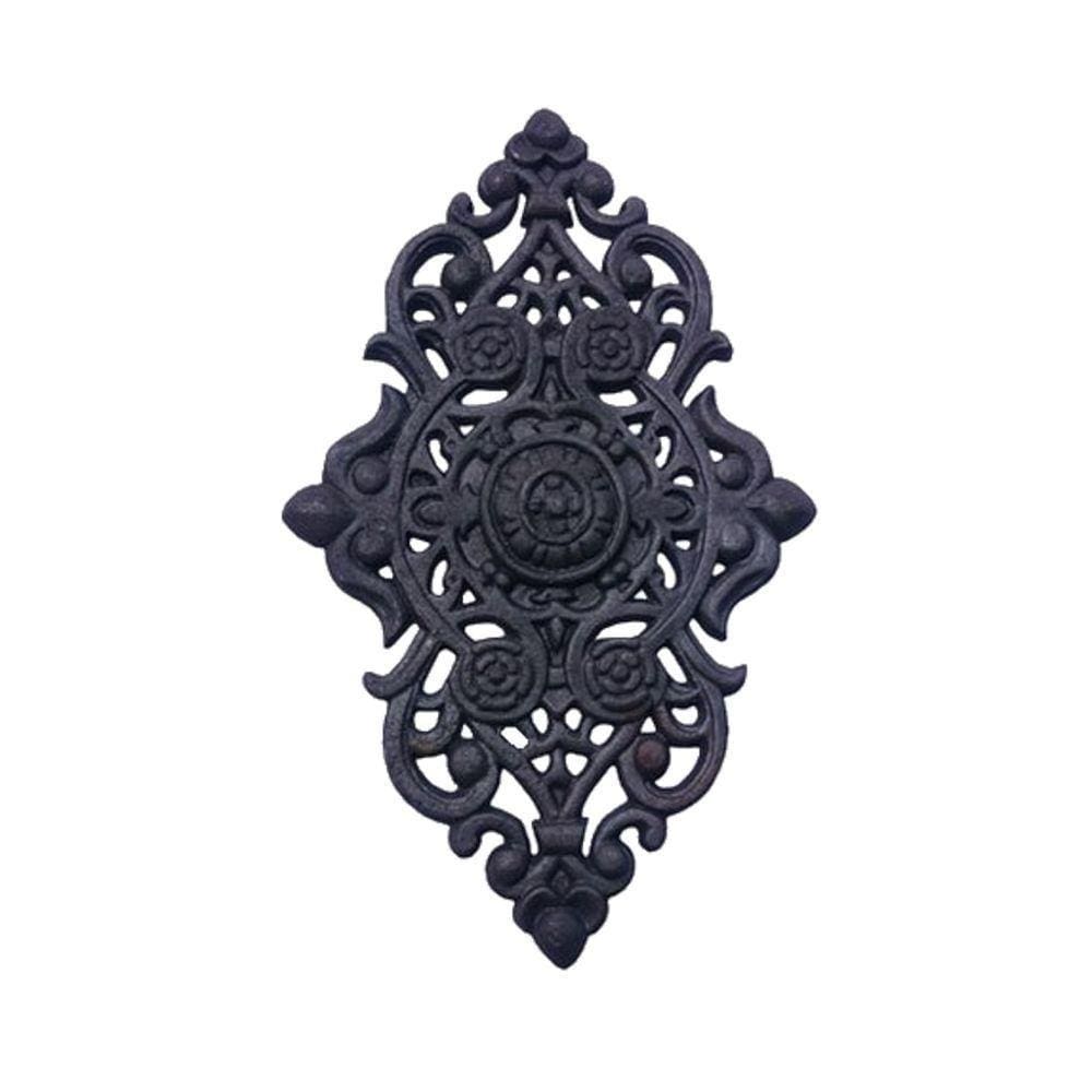 Florão Médio Ornamento Em Ferro Fundido Decoração 41X25Cm