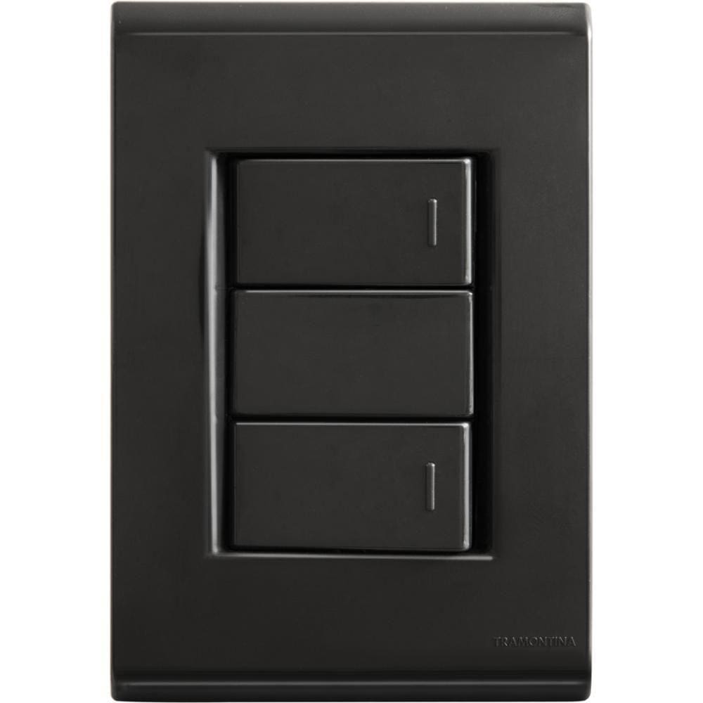 Conjunto 4x2 Com 2 Interruptores Simples 10 A 250 V Tramontina Liz Grafite