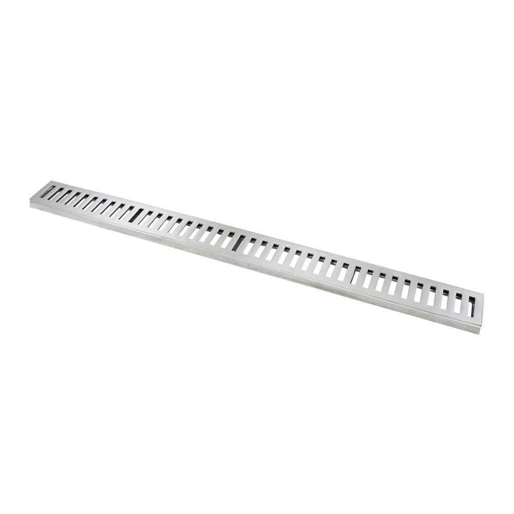 Ralo Grelha Linear Com Caixilho Em Alumínio Polido 10x100cm