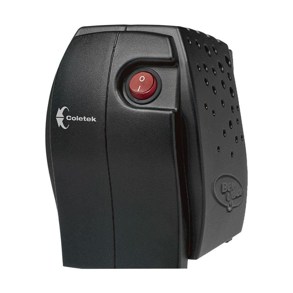 Estabilizador 300va Coletek, Entrada Bivolt Manual, Saída 115v, 4 Tomadas, Preto Es-300va