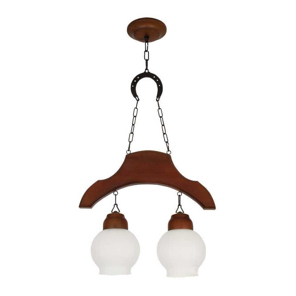 Pendente Sela De Cavalo Envelhecido 2 Lâmpadas 932E