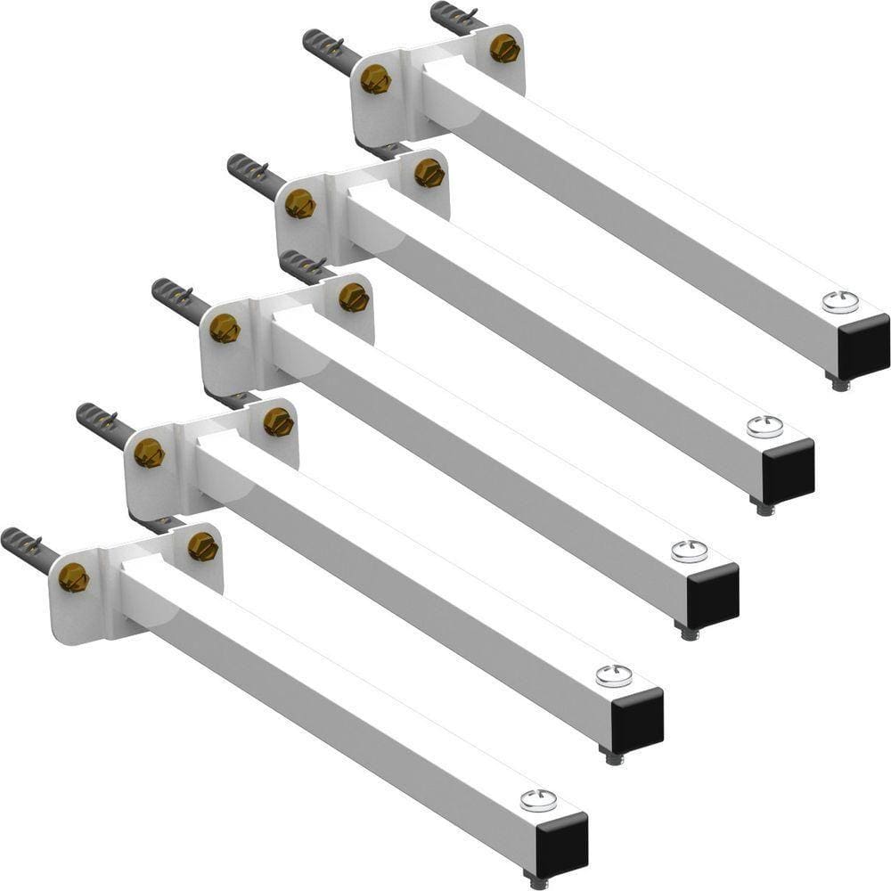 05 Suportes Refletor Base Reta Braço 40 Cm 5 Cjts - Branco