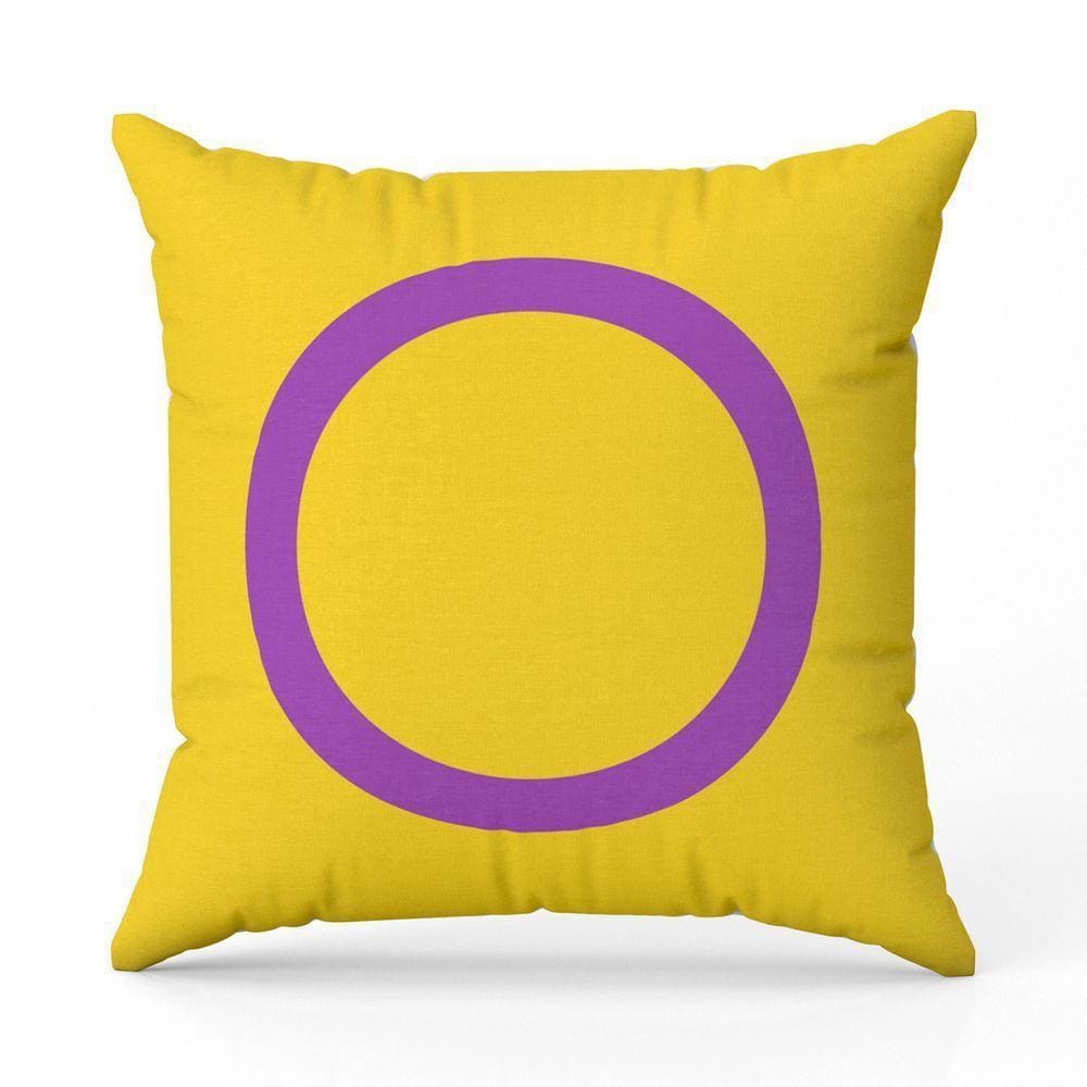 Almofada Avulsa Cheia Estampada Bandeiras Lgbt Cores 45cm X 45cm Com Refil Cor Intersexual