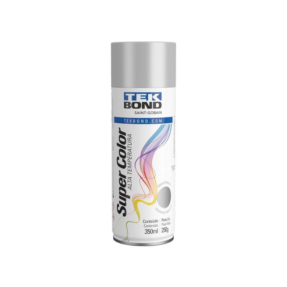 Tinta Aerossol Alta Temperatura 350ml - Tekbond Alumínio