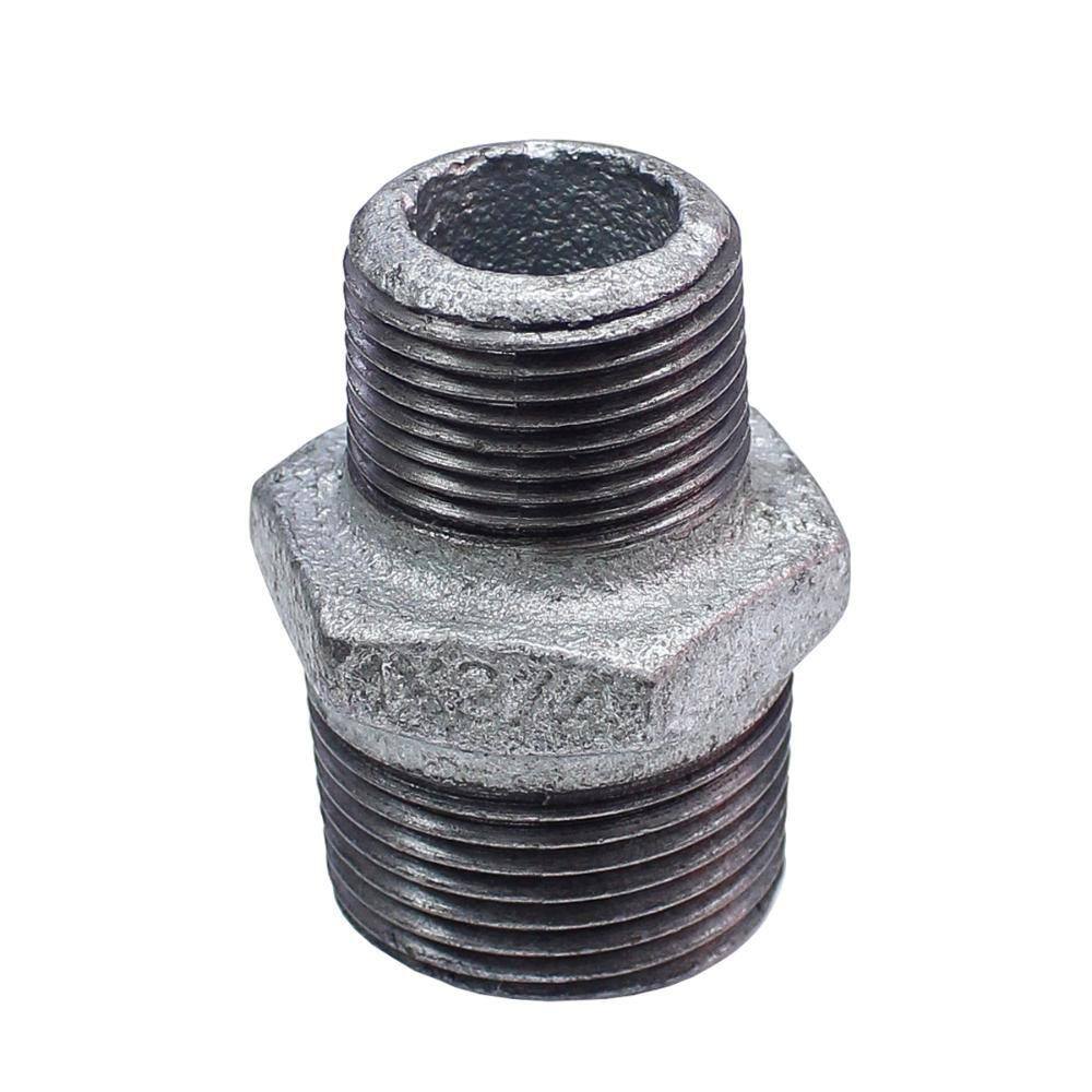 Niple de Redução Galvanizado 1" x 3/4" BSP Macho