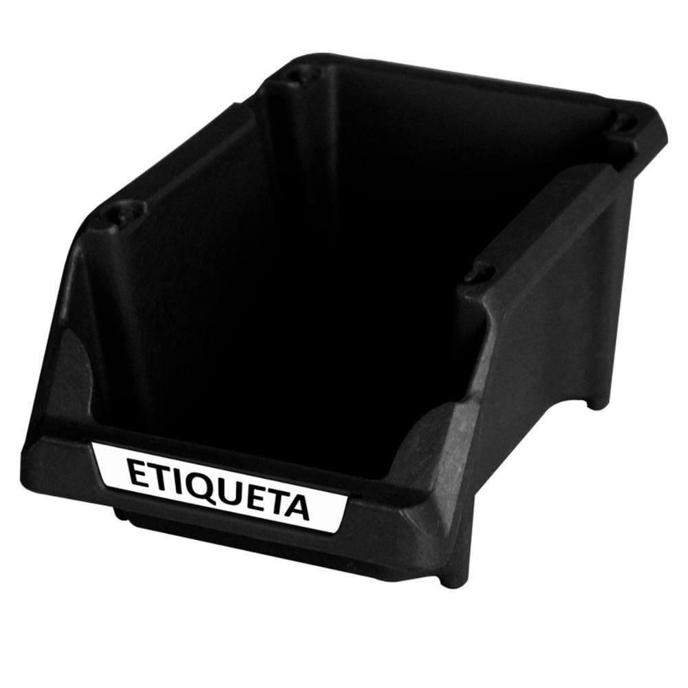 Kit 10 Gavetas Plástica Prática Empilhável N 3 Preta