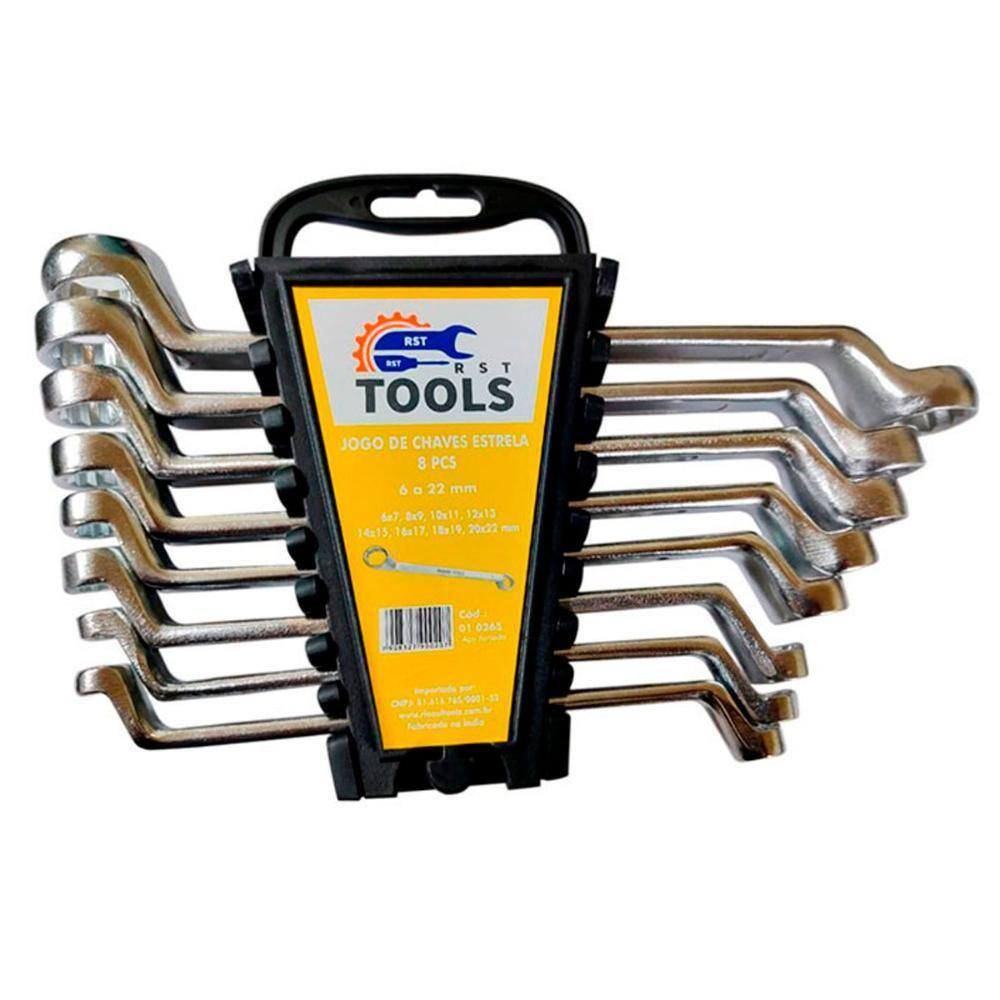 Jogo de Chaves Estrela 8 Peças 6 a 22mm Aço Forjado 010265