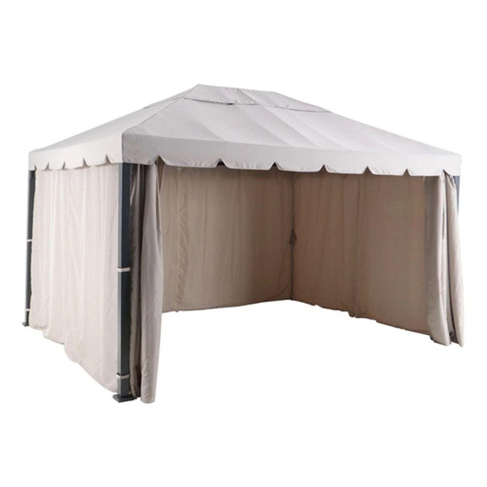 Gazebo De Aço Amsterdã 3x3m Cinza Com Cortinas - Importado