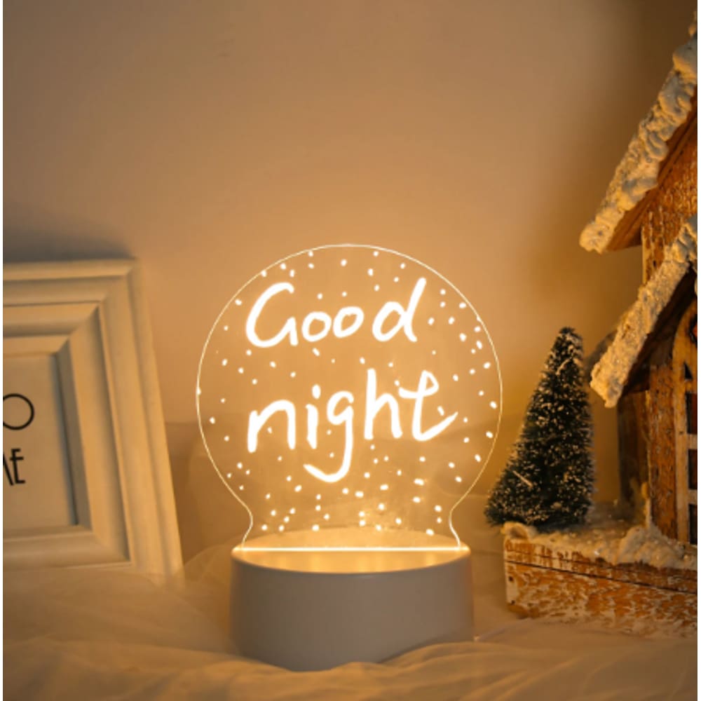 Luminária Criativa de Mesa Quadro de Mensagem LED 3D Decoração