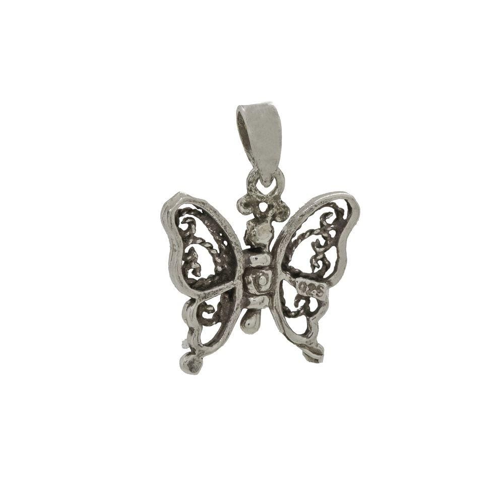 Pingente Borboleta Filigrana Berloque Charms Prata 925 Asas