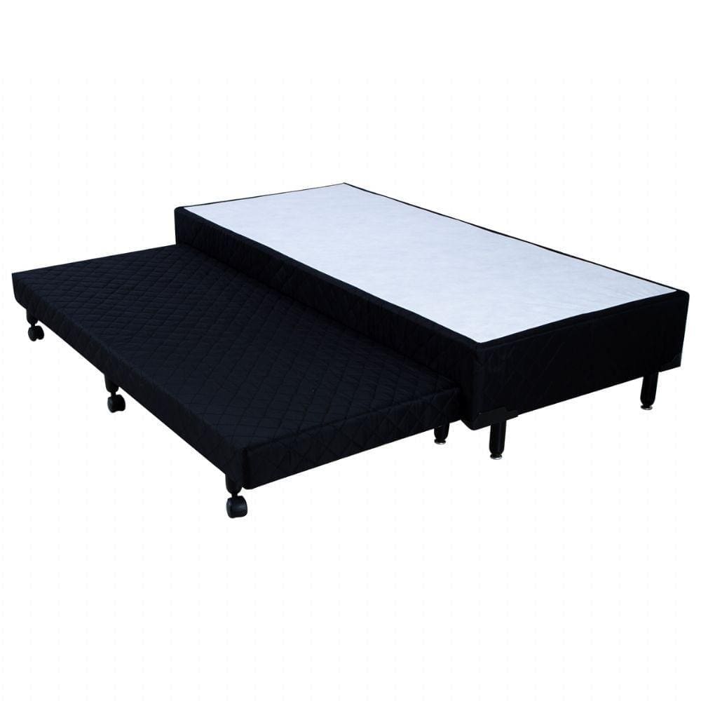 Bicama Box Solteiro Viúva Mega Black com Auxiliar em Espuma - 120x203