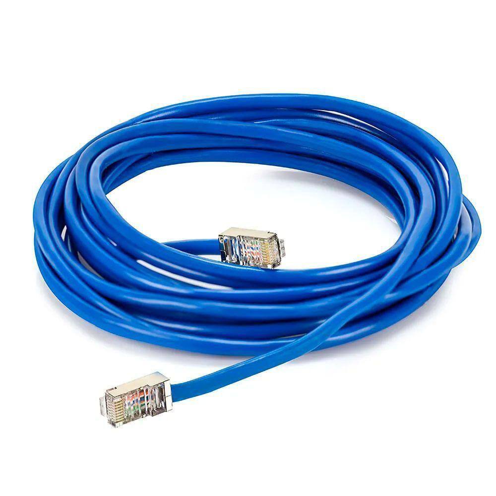 Cabo De Rede Blindado Cat5e Com Rj45 Azul - 5 Metros