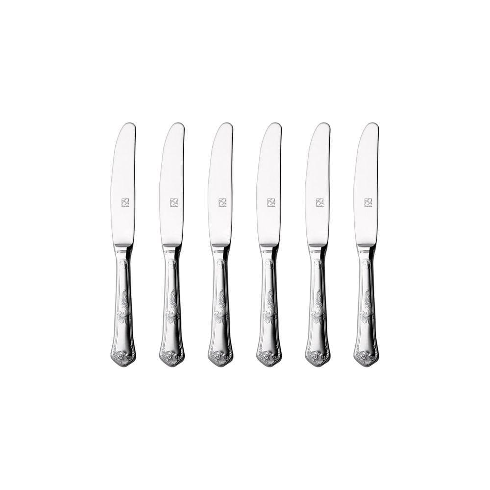 Kit 6 Facas De Mesa Hercules Classico Aço Inox 493-003P