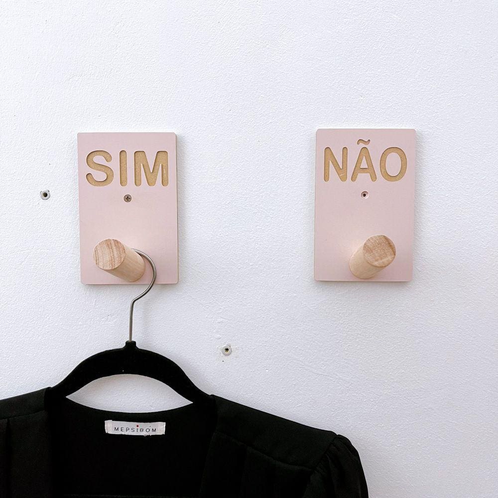 8 Ganchos Provador de loja Sim Não roupas boho rosa premium