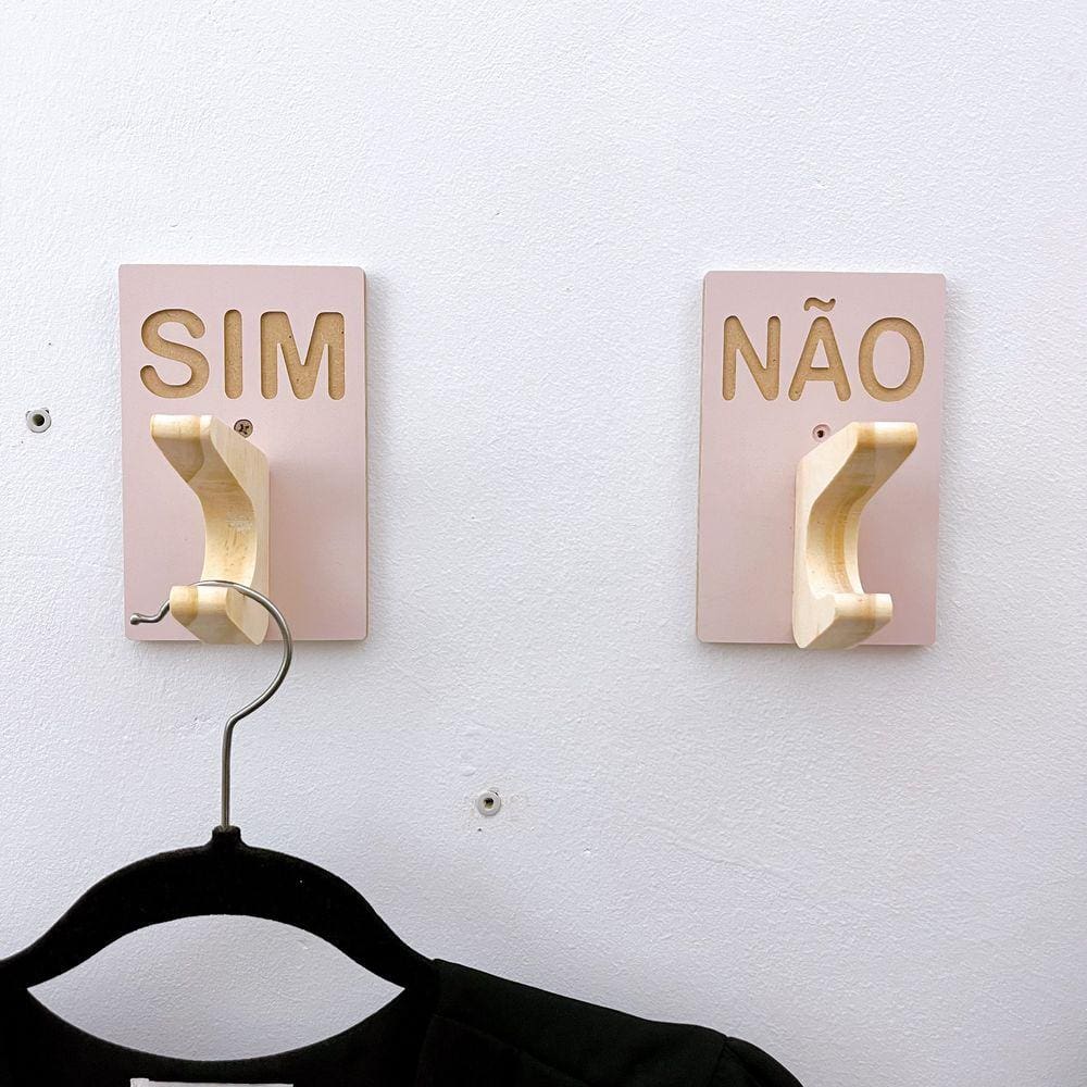 12 Ganchos Sim Não Provador de loja roupas boho premium rosa