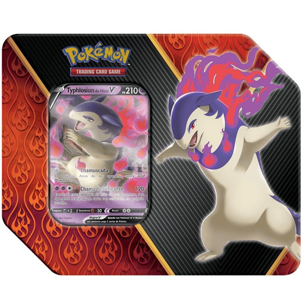 Jogo Pokémon Lata Poderes Divergentes Typhlosion de Hisui 31 Cartas Copag