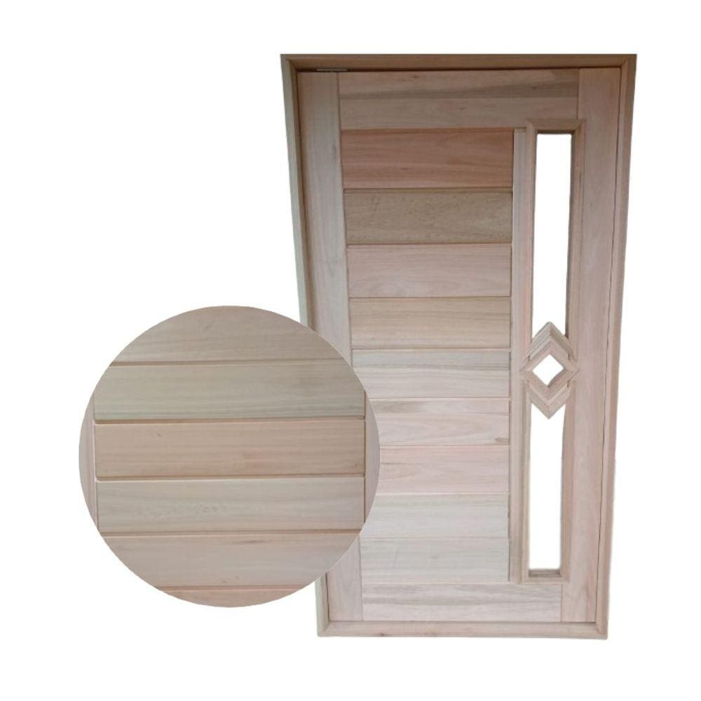 Porta Pivotante Visor Losango Eucalipto 2,13x1,17