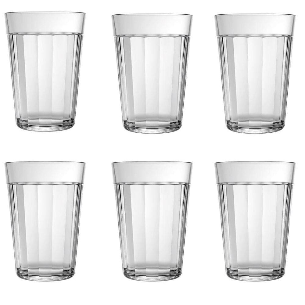 Jogo 6 Copo Americano Em Vidro Long Drink 300Ml Nadir