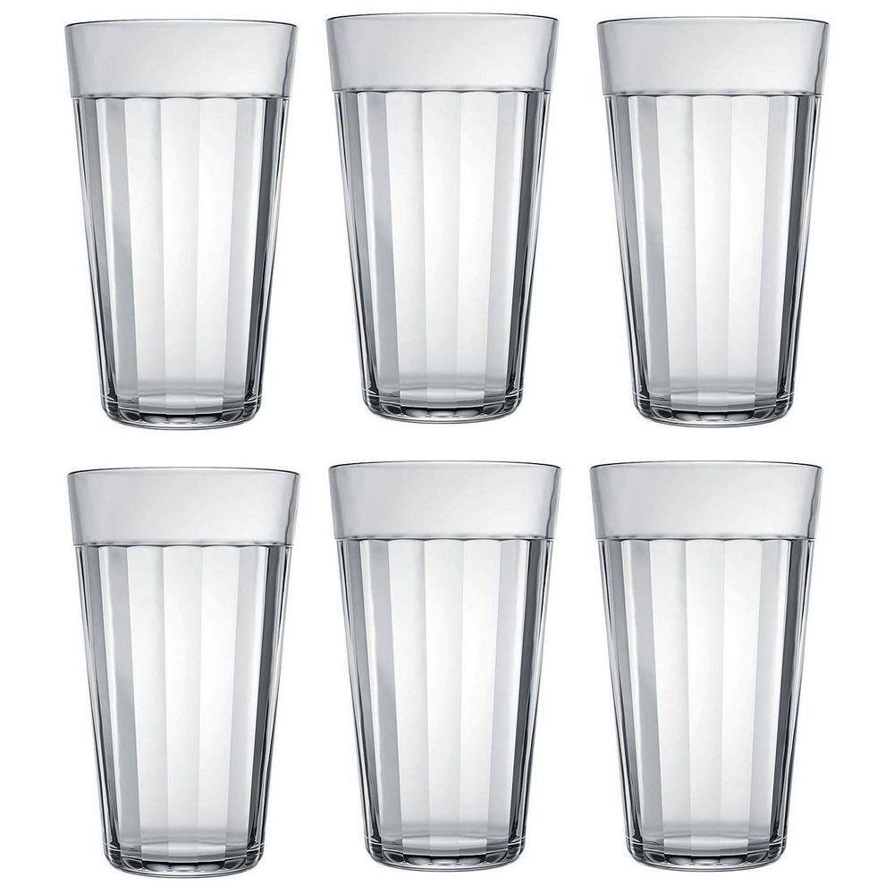 Jogo 6 Copo Americano Em Vidro Long Drink 450Ml Nadir