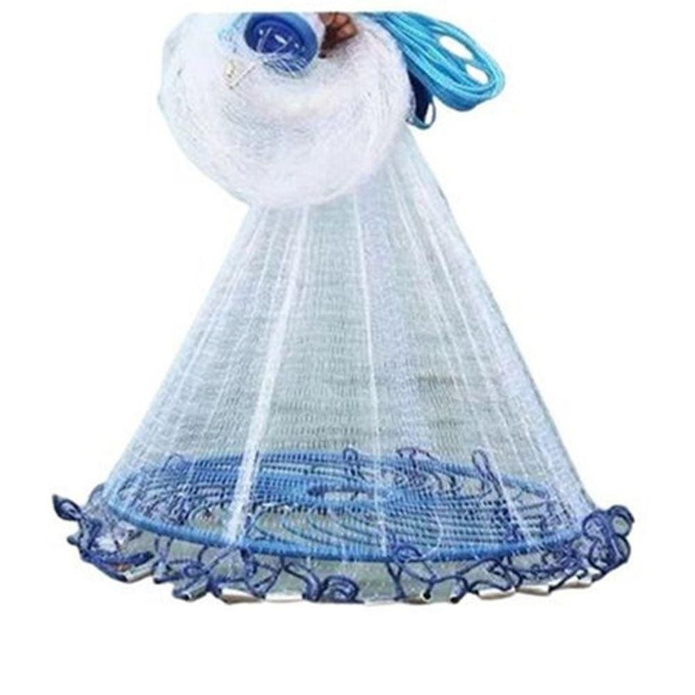 Rede Tarrafa Chinesa Disco 4 Metros Pescaria Pesca Peixe Malha 5 Multifilamento Mar Resistente