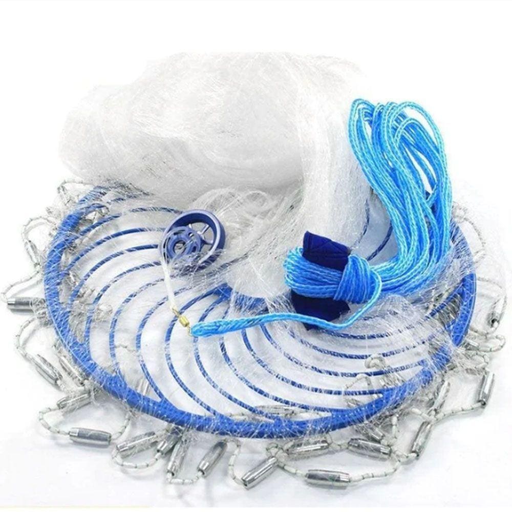 Tarrafa Rede Pesca Chinesa Disco Pescaria 6 Metros Peixe Tainha Lambari Malha Multifilamento Robalo