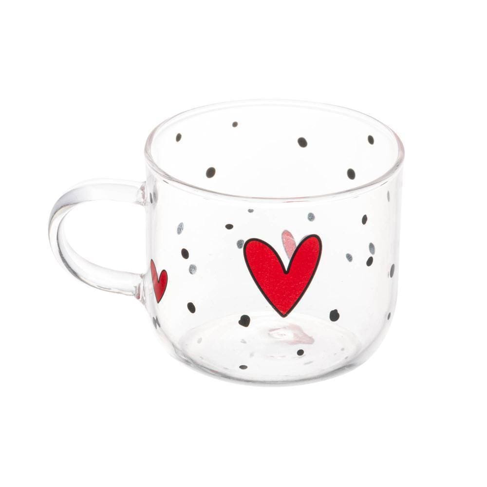 Caneca Wolff De Vidro Resistente Ao Calor Heart 120Ml