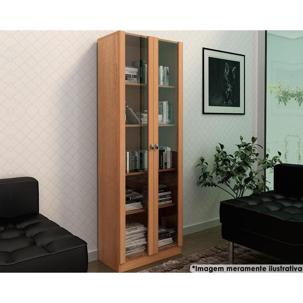 Armário de Escritório ME4115 c/ 2 Portas c/ Vidro Amêndoa - Tecno Mobili