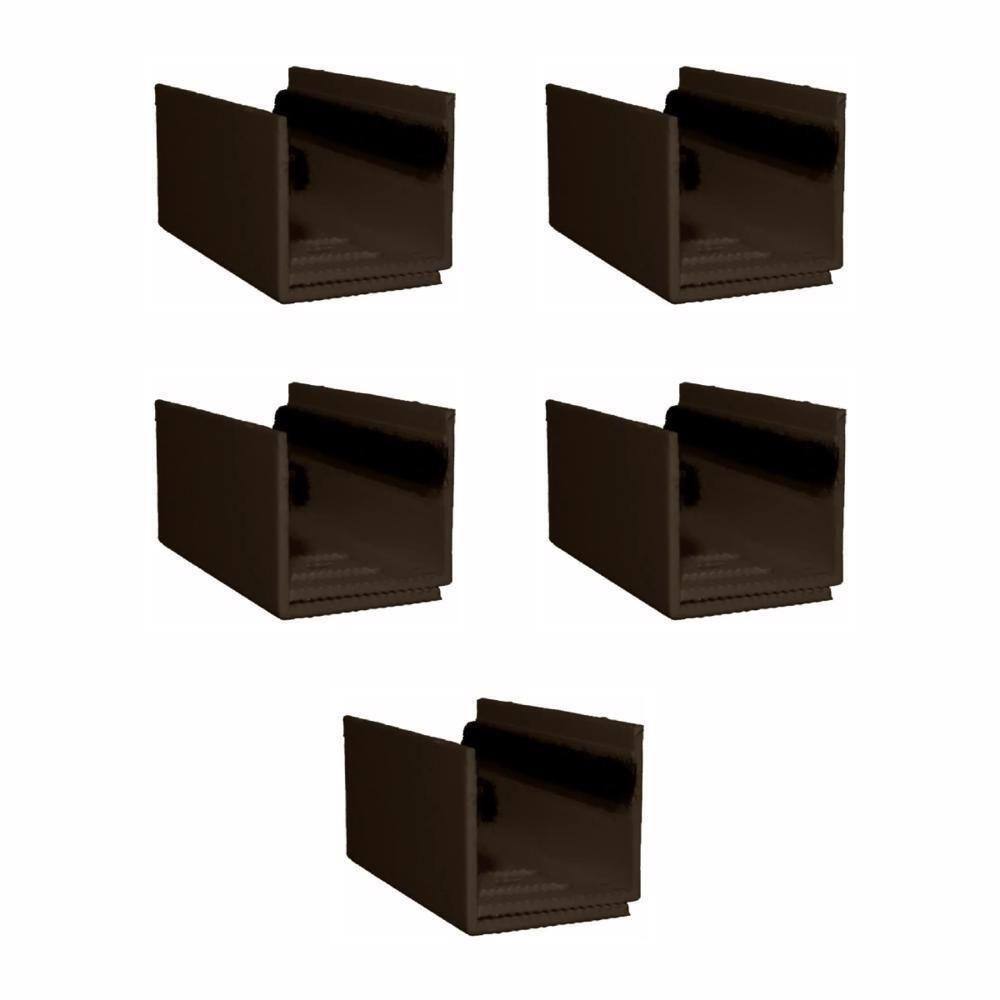 05 Guia U - Externo Ajustável Para Porta De Correr - Marrom