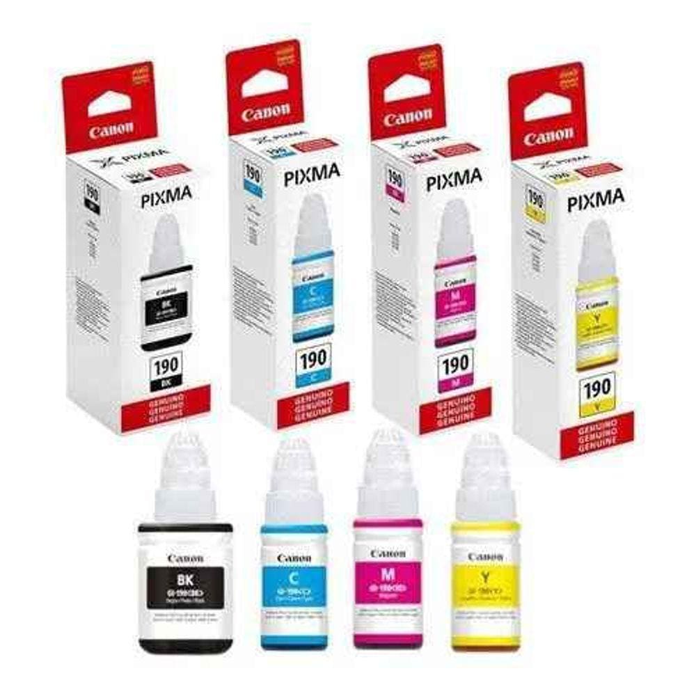 Kit 4 Refil De Tinta GL-190 Impressoras G1100 - G1110 - G2100 - G2110 - G3100 - G3102 - G3110 - G3111 - G4100 - G4110 - G4111.