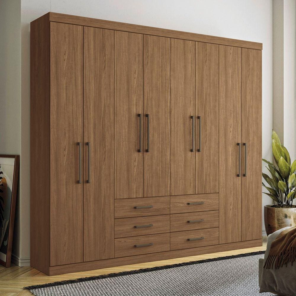 Guarda Roupa Casal 8 Portas 6 Gavetas Master Jatoba