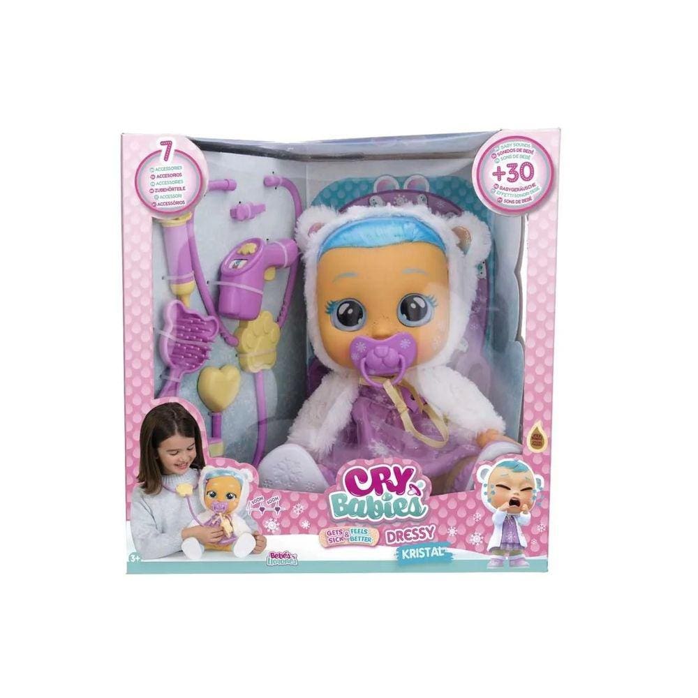 Crybabies Dressy Kristal Chora Lágrimas 7 Acessórios +30 Sons de Bebê Multikids BR2144