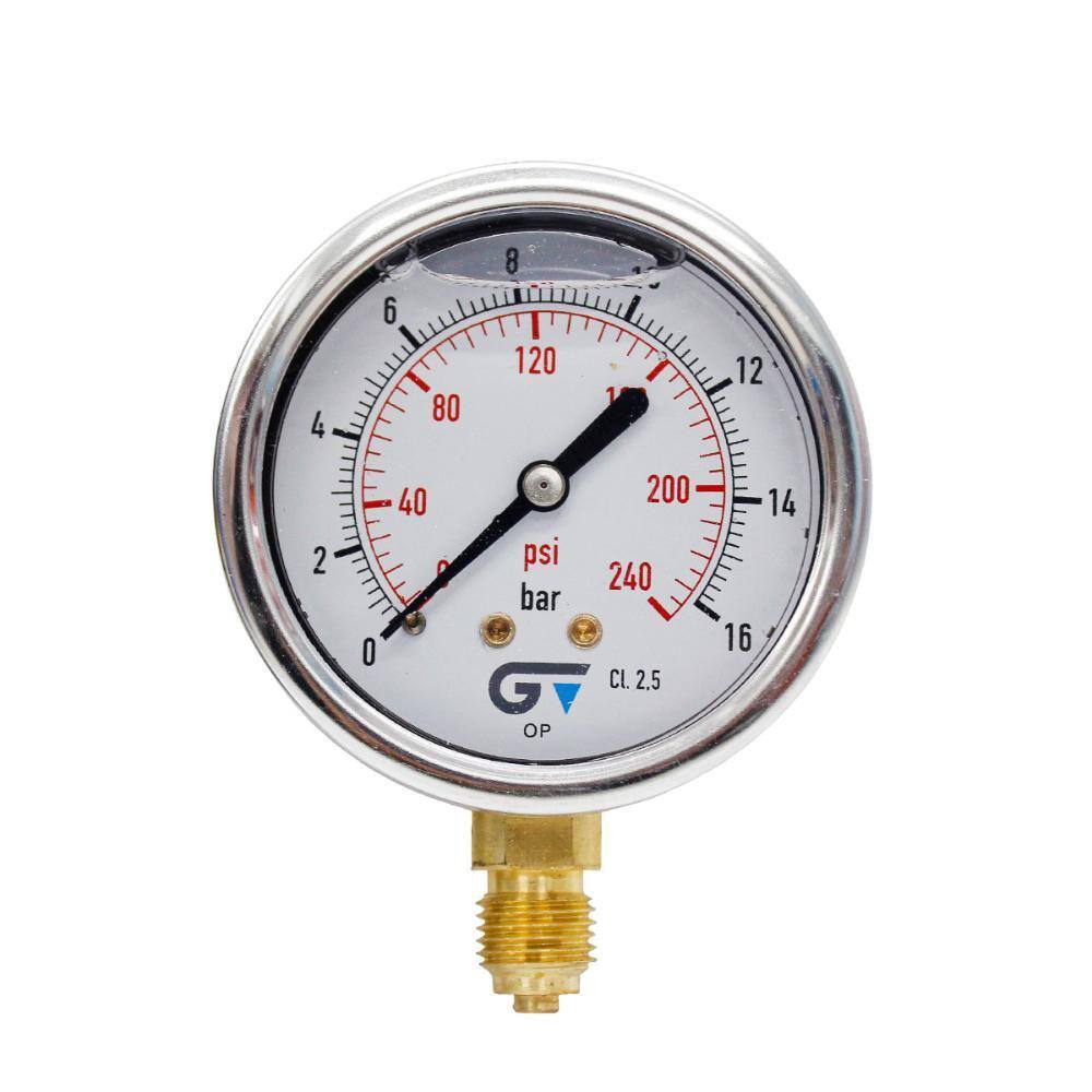 Manômetro com Glicerina 1/4" 240 psi DN63 Genebre