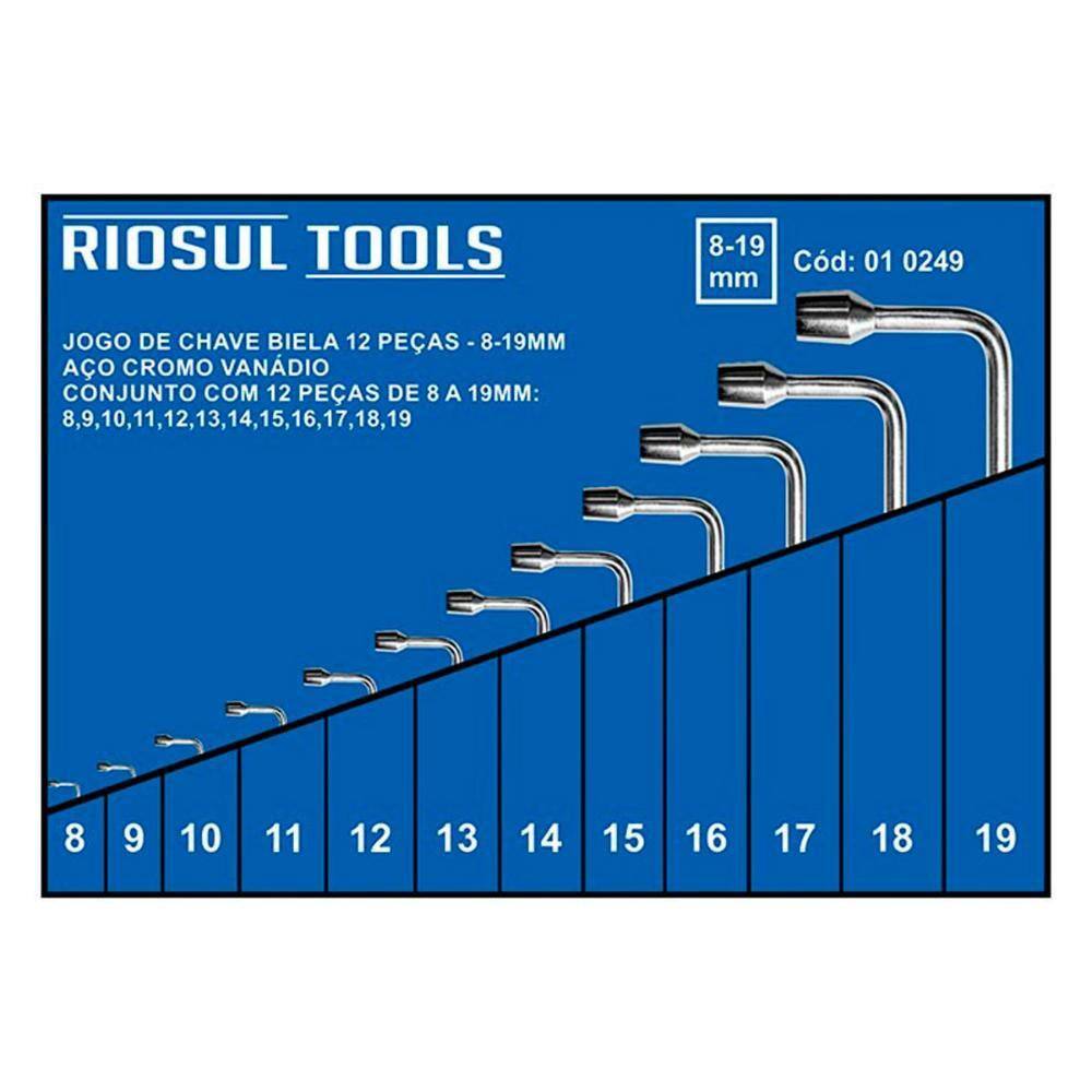 Jogo de Chaves Biela 12 Peças - 8 a 19mm 010249