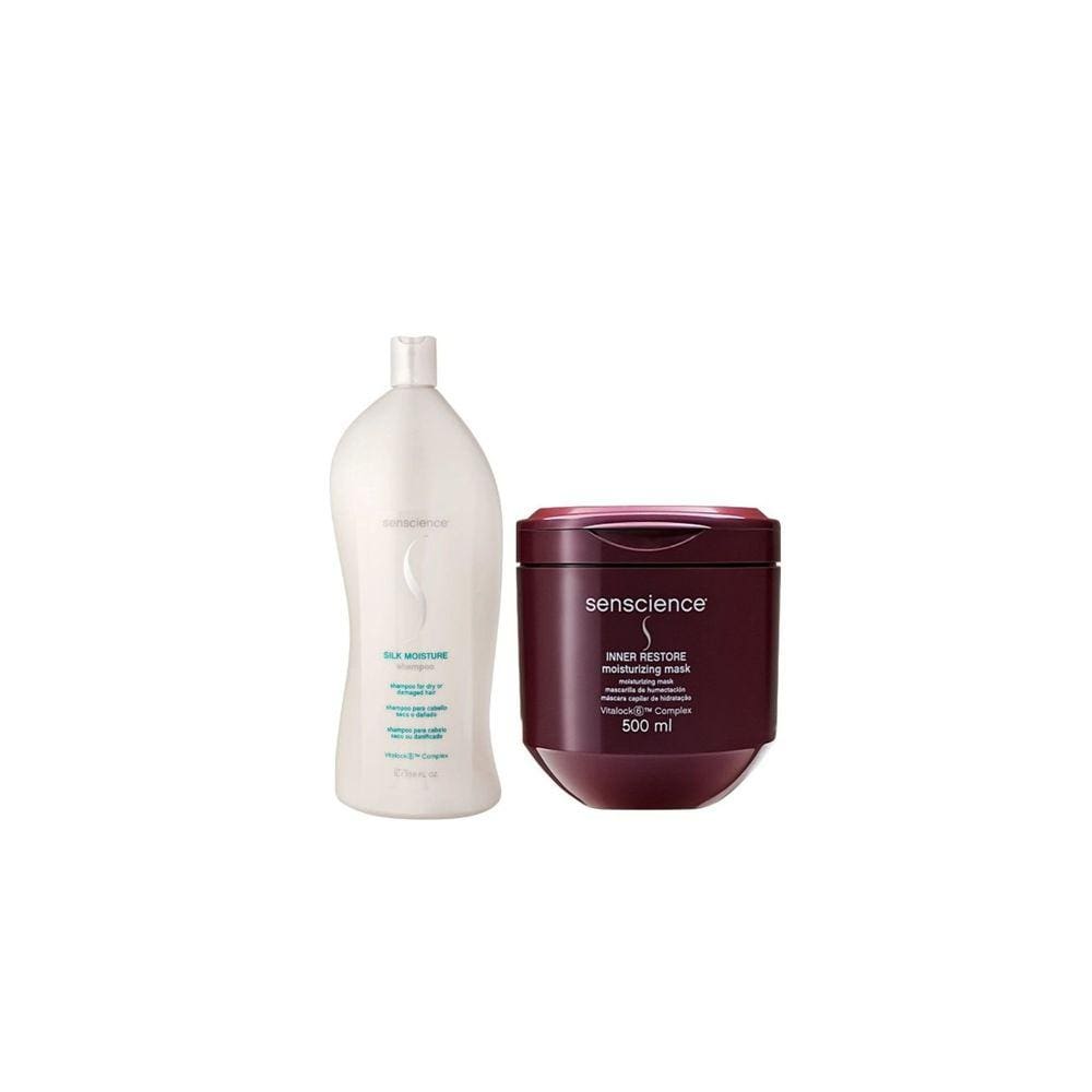 Kit Senscience Silk Moisture Shampoo 1L + Máscara Inner Restore 500ml