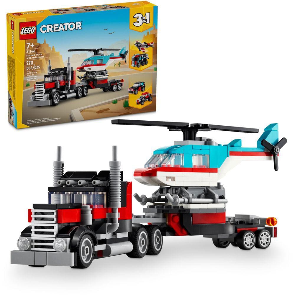 Lego Creator Caminhão Plataforma de Helicoptero 31146 270pcs