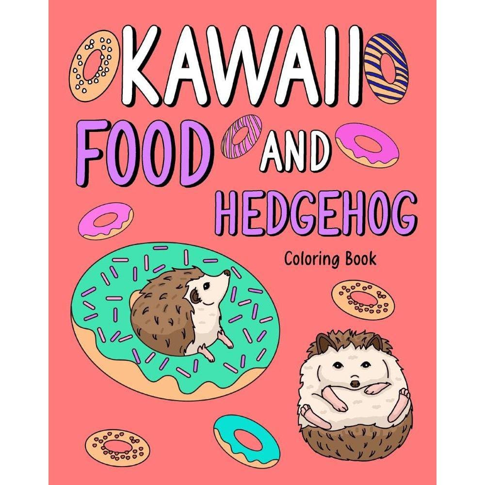 Kawaii Food and Hedgehog Coloring Book